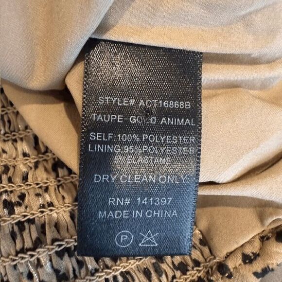 Astr The Label Colima Top Taupe Black Animal Leopard Print Elastic Back Size XS - Picture 9 of 12